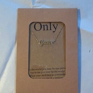 NWT "Grace" Gold Plated NamePlate Necklace 18" Cable Chain, Special Gift